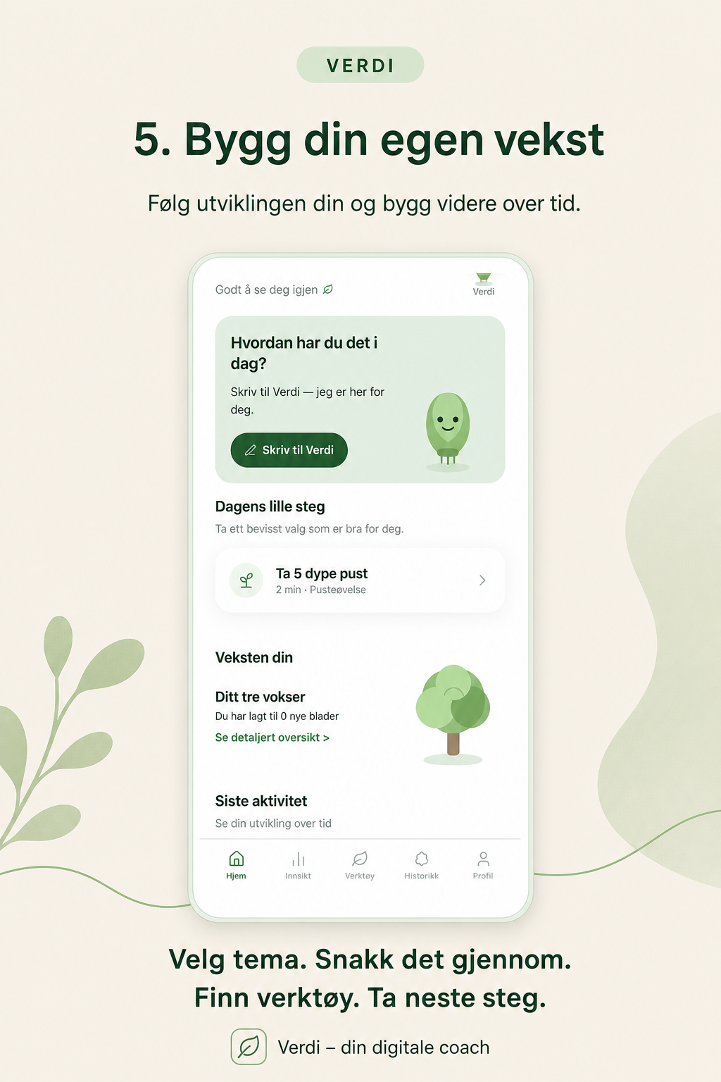 Oversikt over personlig utvikling i Verdi